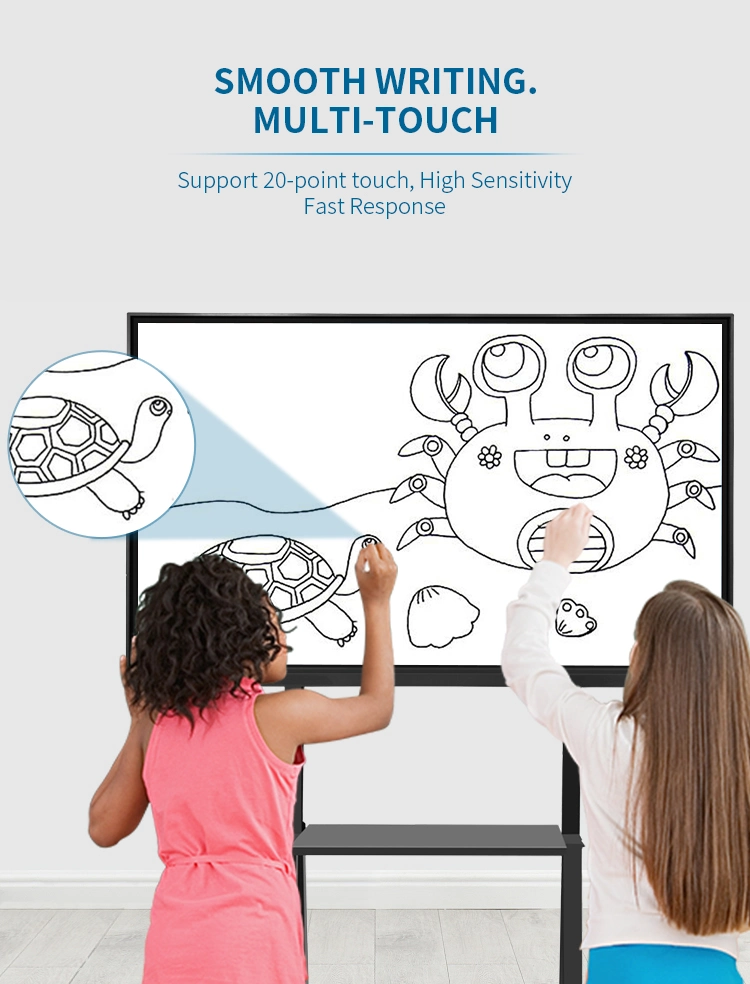 School Teaching 65 75 86 100 110 Inch Infrared or Capacitive Touchscreen Smart Board Ifpd Interactive Flat Panel Display