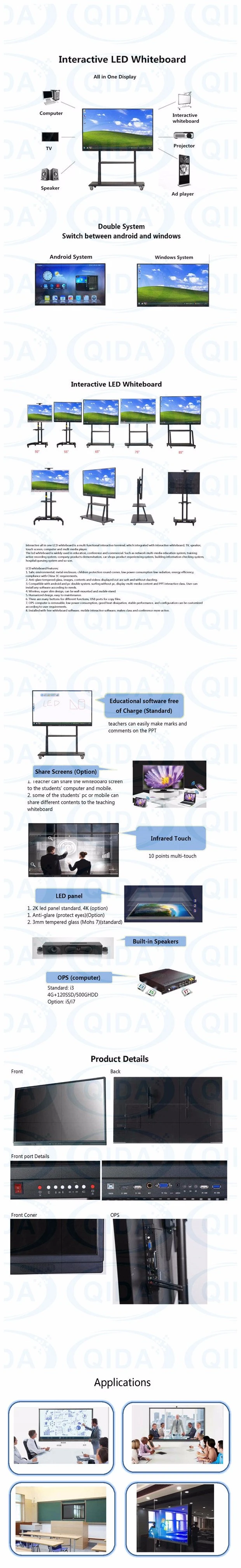 Smart Conference Tablet Smart Capacitive Touch Meeting Interactive Board Wall