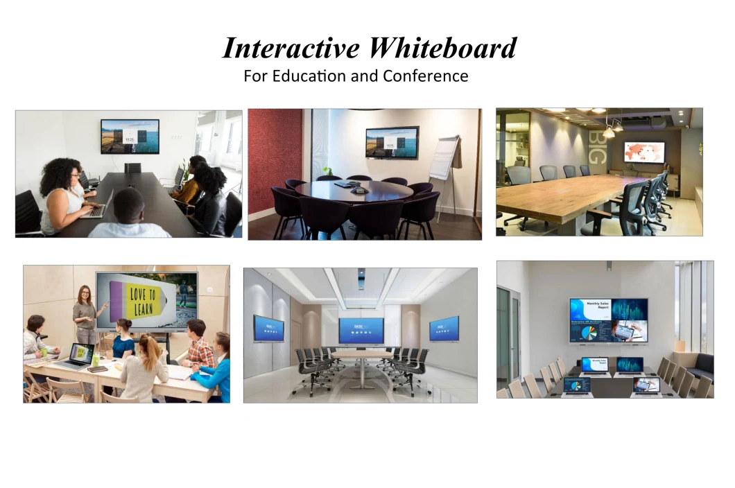 55 Inch Android 11.0 4+32g Win10 Built-in Camera Conference Multi Touch Screen Electronic Digital Smart Interactive White Board for Teaching School