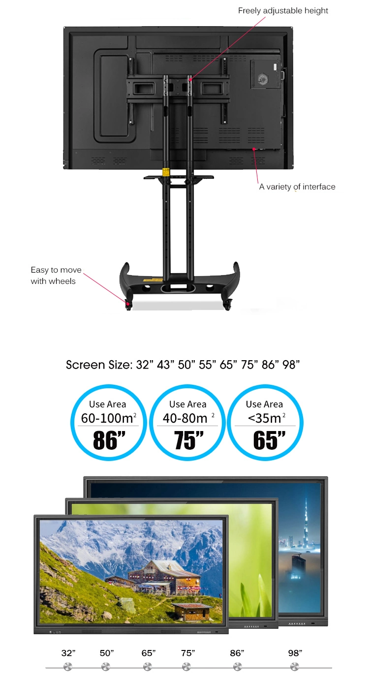 High Quality Electric Nano Blackboard LED Touch Screen Writing Smart Board Interactive Whiteboard