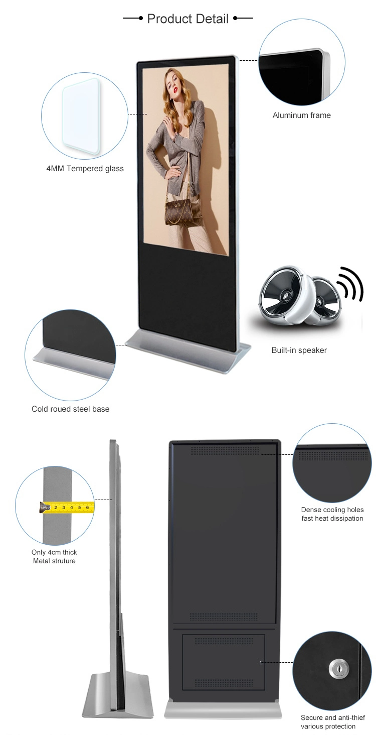 Indoor Full HD Multi-Size Wall Mount Android LCD Display Digital Signage for Retailers