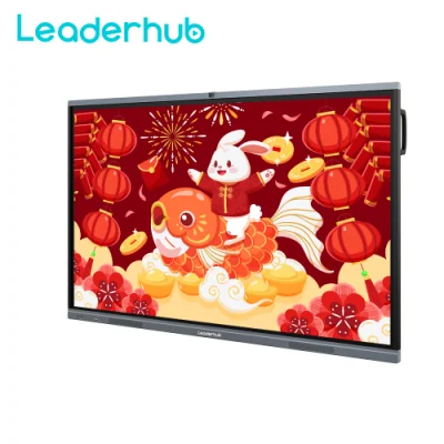 Venta directa de fábrica de Leaderhub Máquina de conferencia de 75 pulgadas Tablero inteligente interactivo Monitores de pantalla táctil múltiple Panel plano interactivo Trabajo en línea desde casa