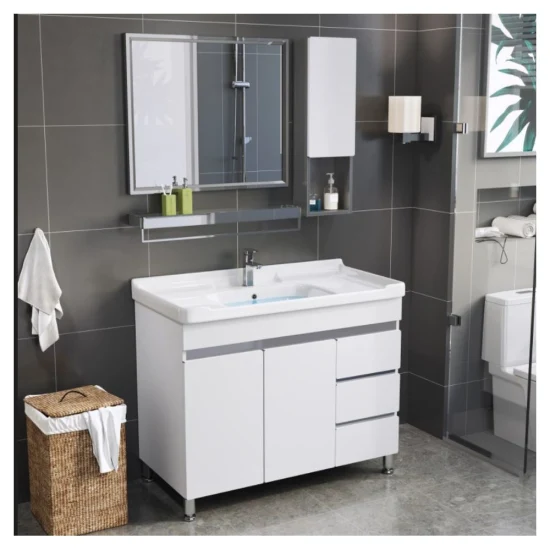 El espejo elegante de Prima Guangdong Fatctoy LED modificó el gabinete de la vanidad del cuarto de baño del lavabo del color del tamaño para requisitos particulares