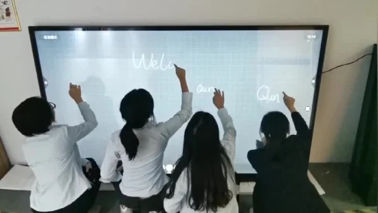 Cámara integrada para escuela de enseñanza personalizada de 98 pulgadas, pantalla multitáctil, suministros de oficina, pizarra inteligente, pizarra blanca para conferencias